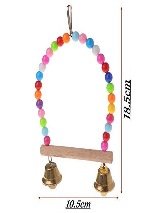 Sage Square Natural Wood Hanging Swing Toy for Small & Medium Birds Love Birds, Parrot, African Grey - Image 2